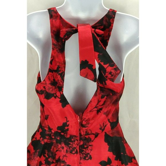 City Studios Womens Dress Juniors Size 3 Red Black - Picture 8 of 16